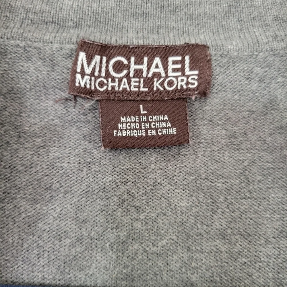MICHAEL Michael Kors Gray Half Zip Pullover Sweater Size L